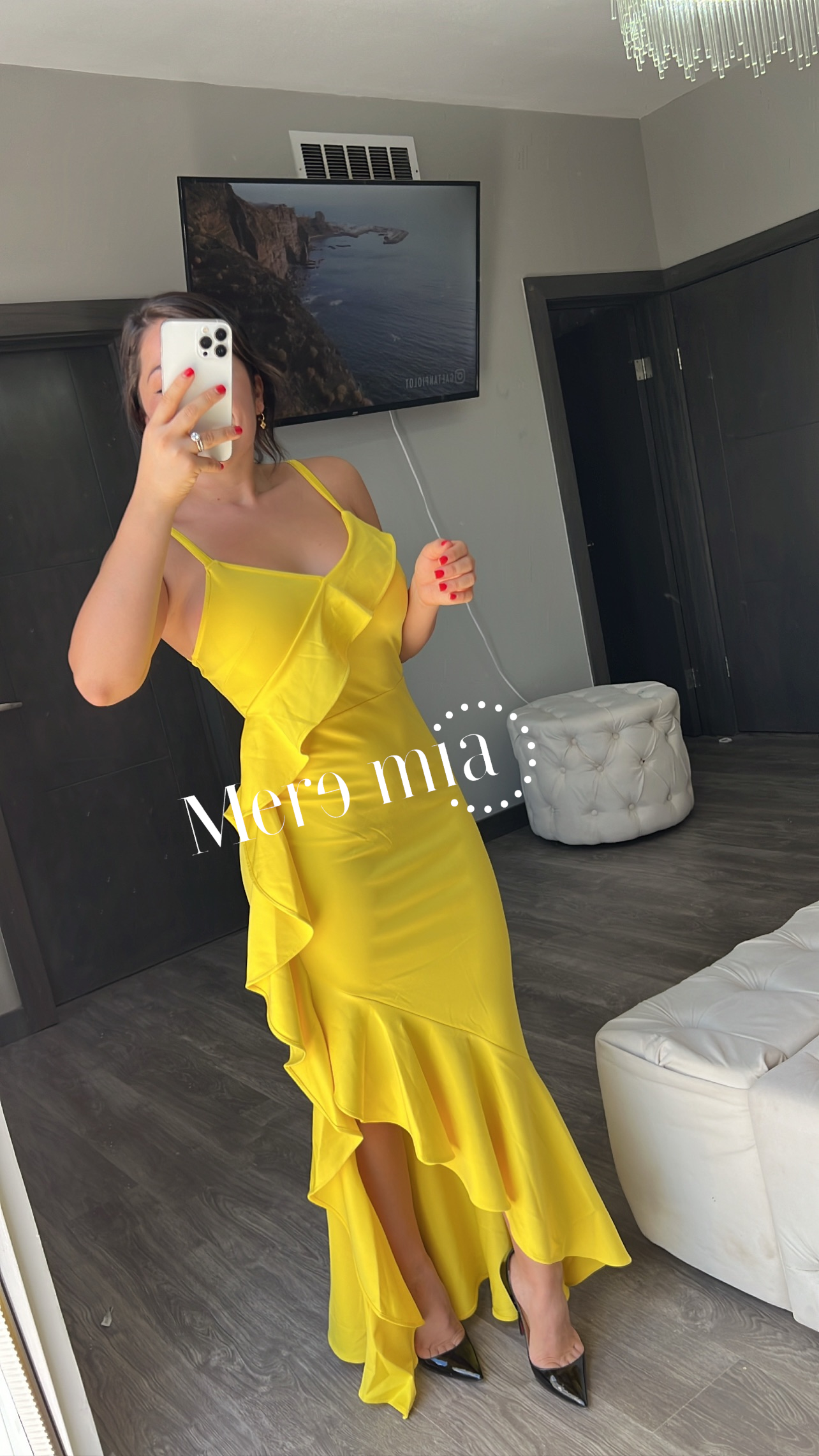 Vestido amarillo olanes