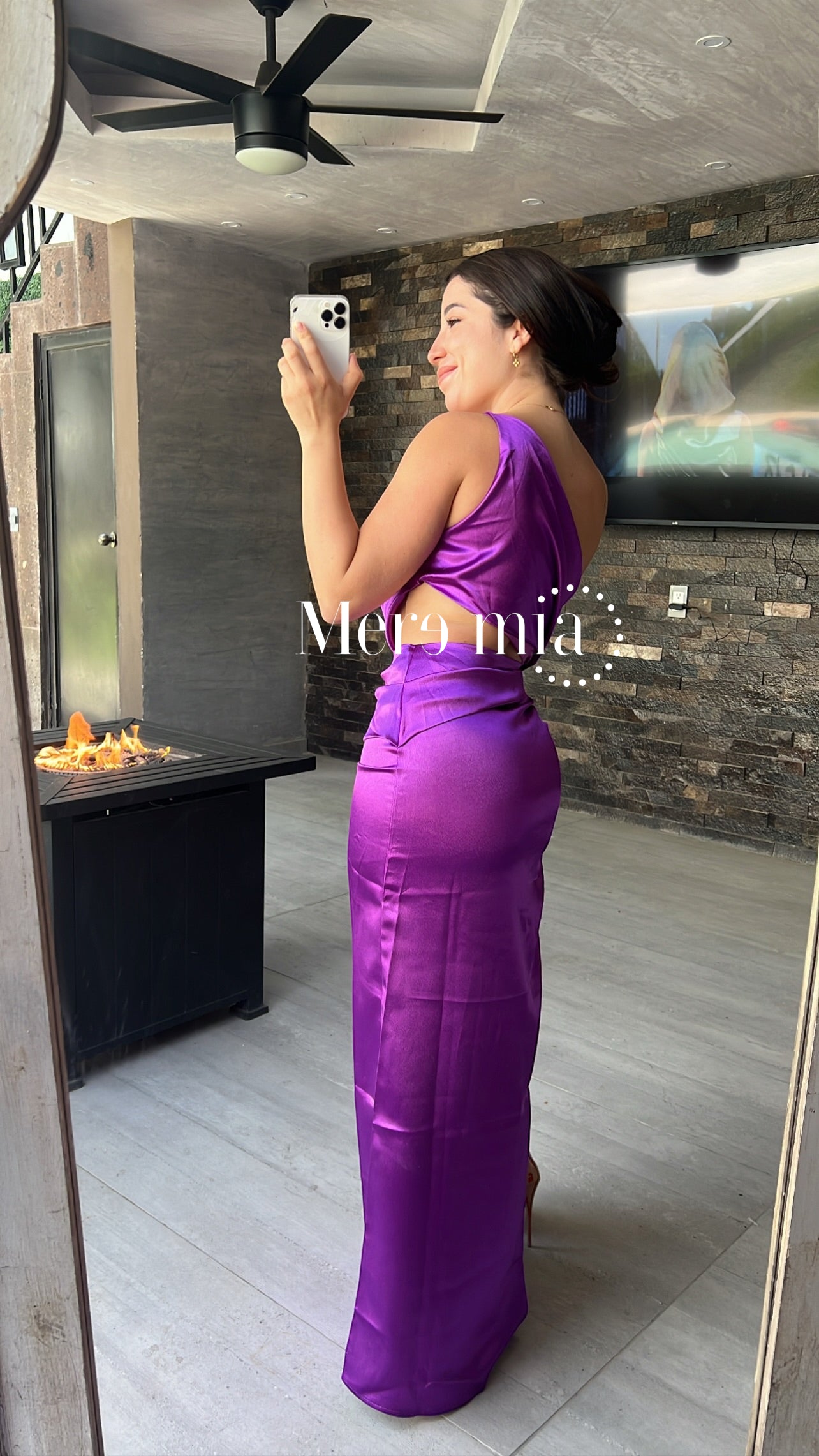 Vestido saten morado