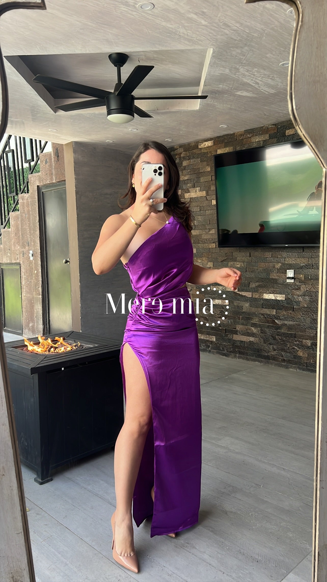 Vestido saten morado