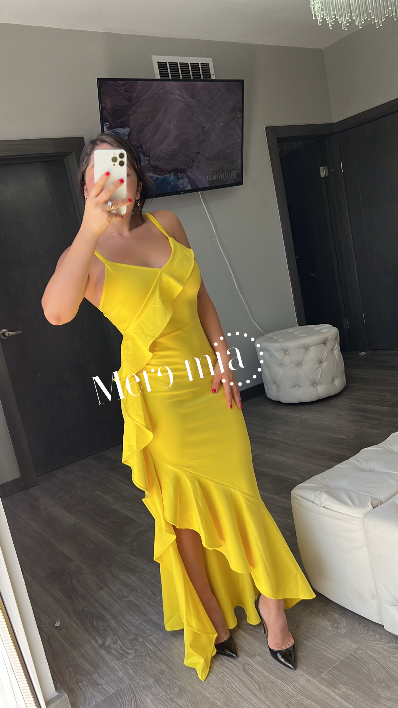 Vestido amarillo olanes