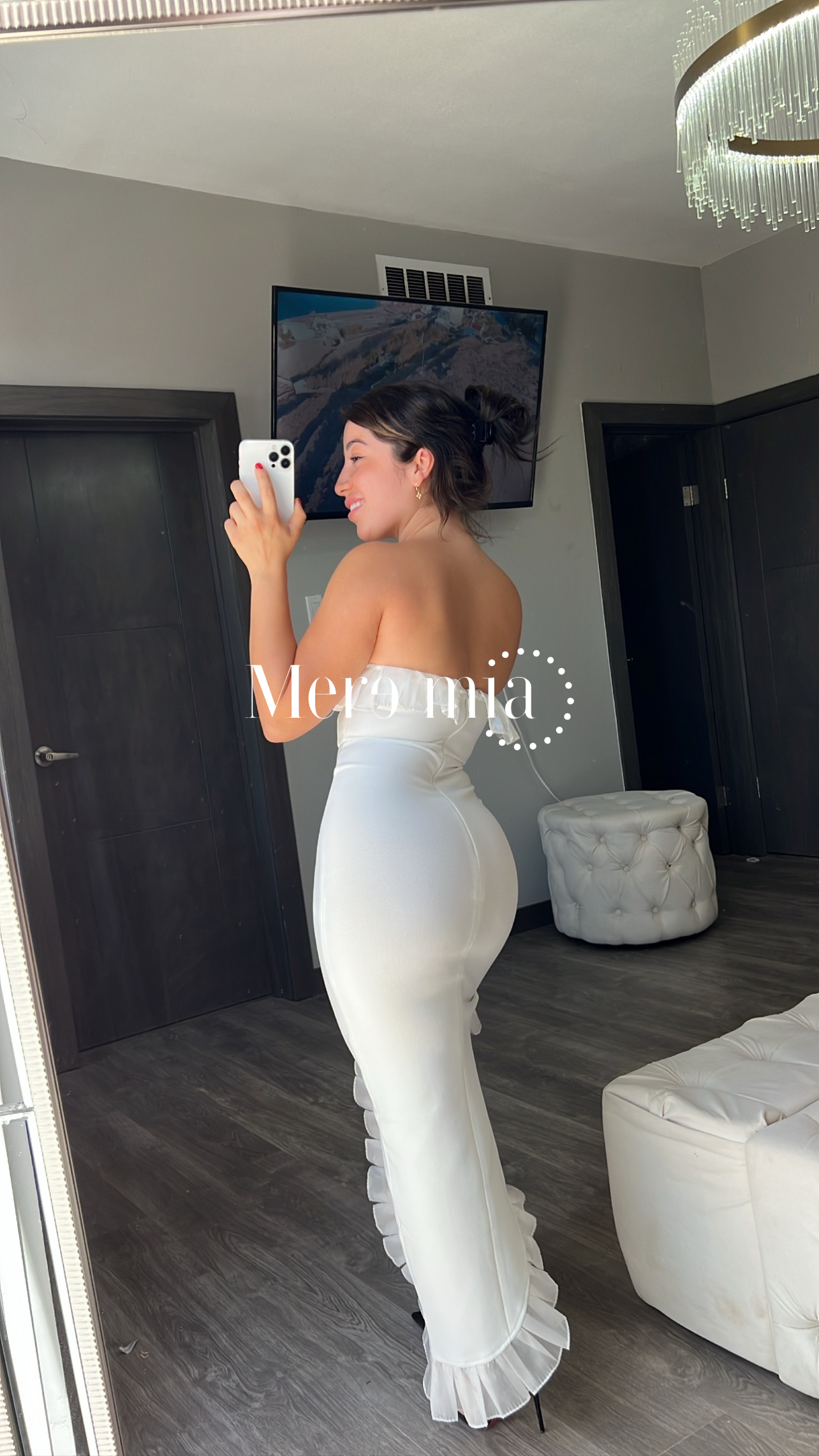 Vestido blanco strapples con tul