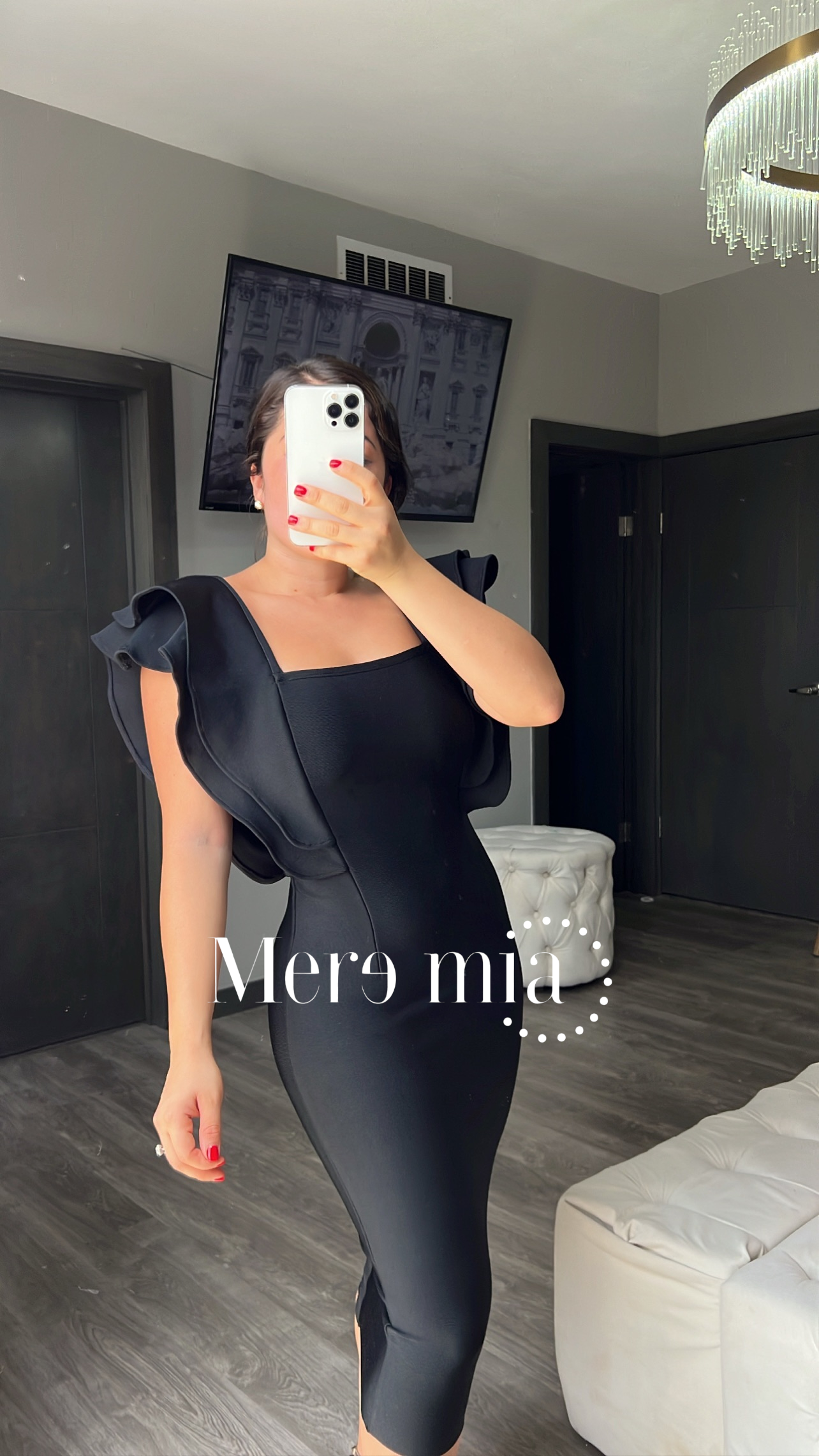 Vestido negro mangas