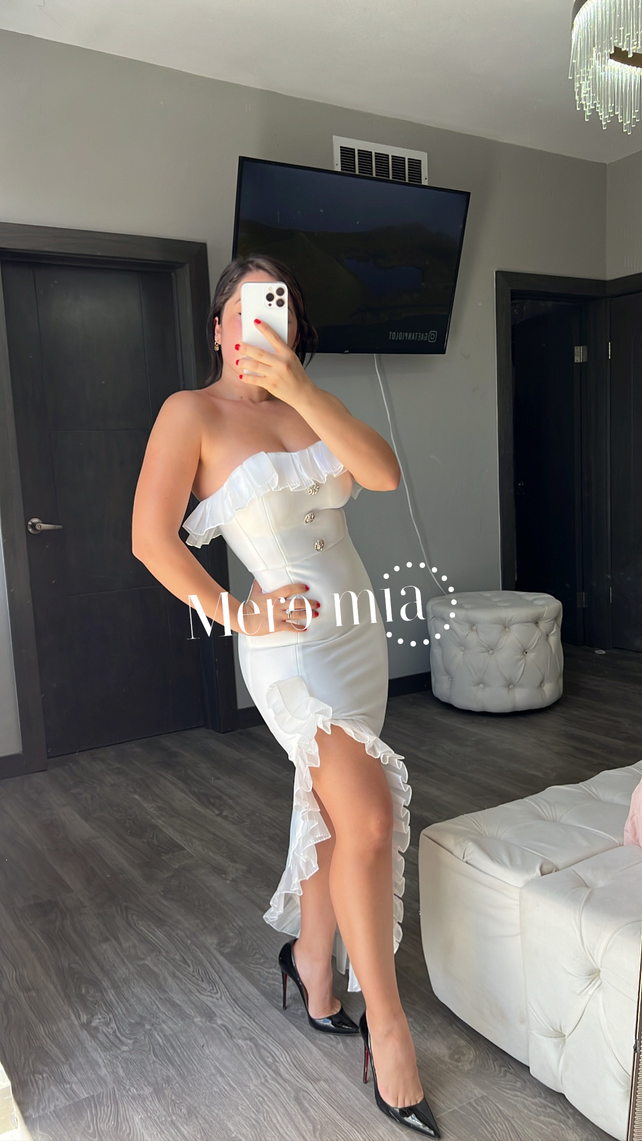 Vestido blanco strapples con tul