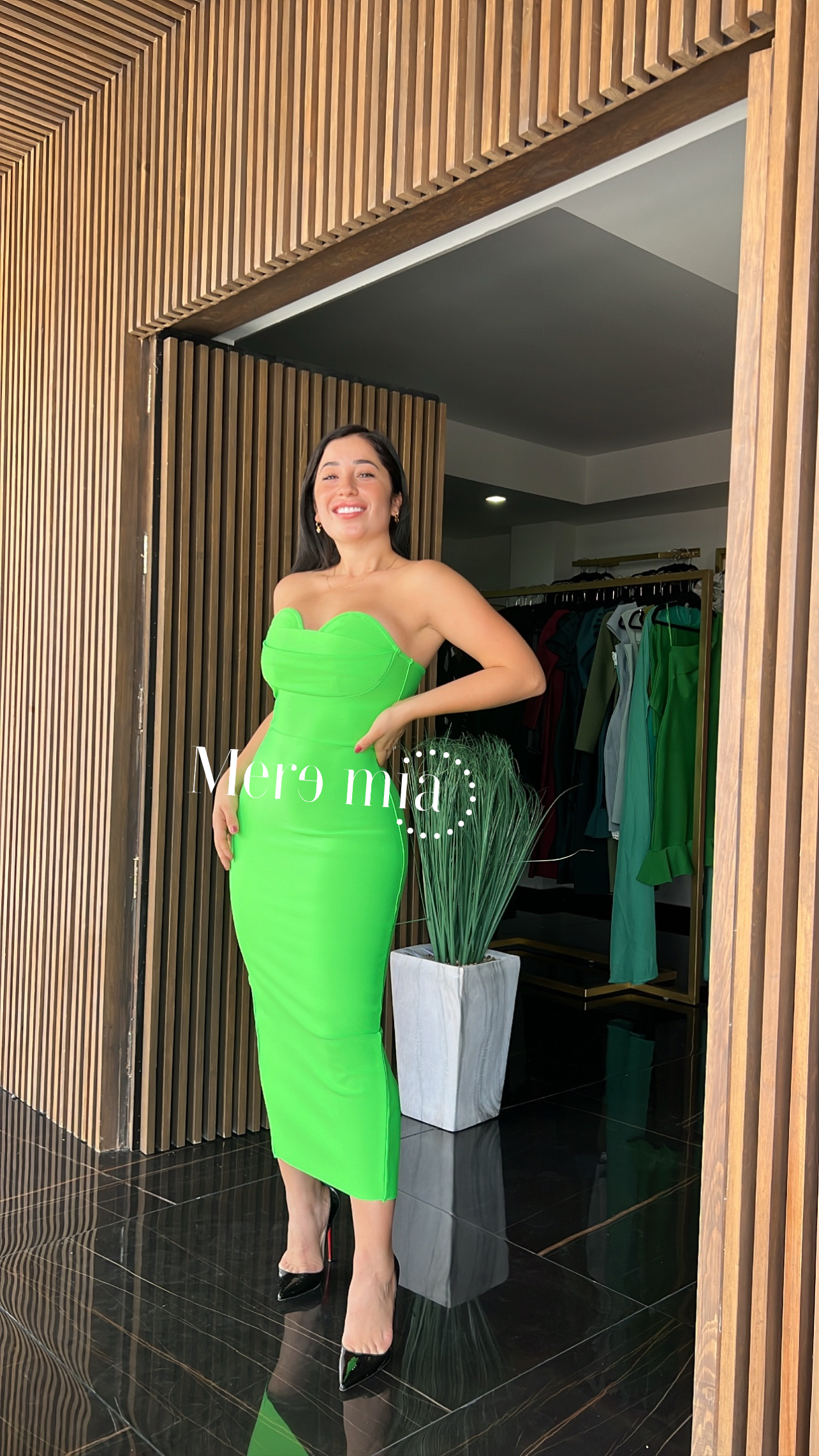 Vestido verde bandage strapples