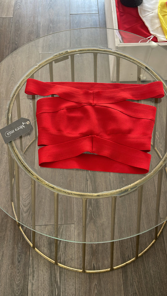 Crop top hombros rojo