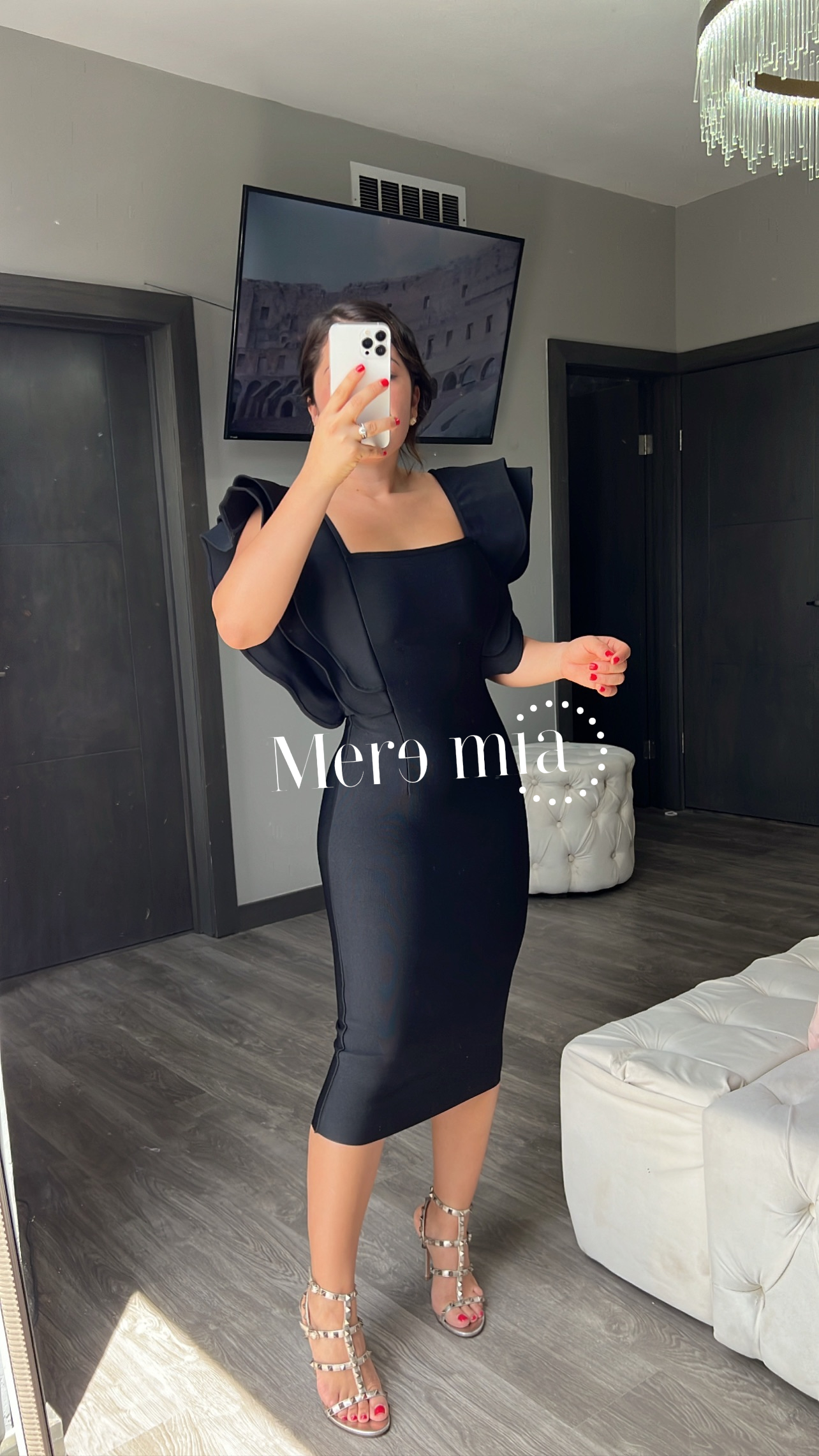 Vestido negro mangas